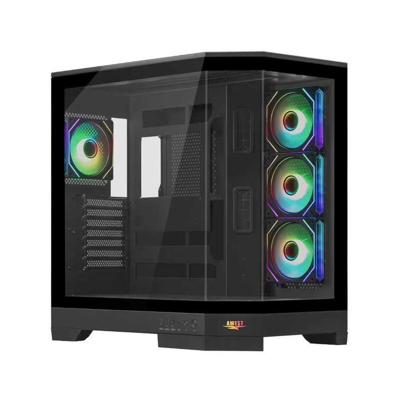 کیس کامپیوتر اوست GT-AQ1-MB | طراحی گیمینگ و خنک‌سازی پیشرفته