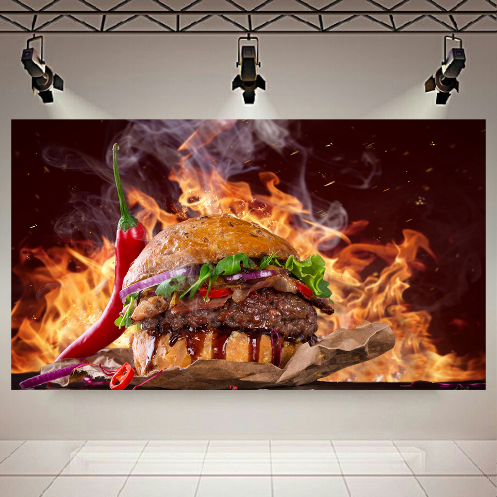 تابلو بوم طرح همبرگر مدل آتشین کد AR2280