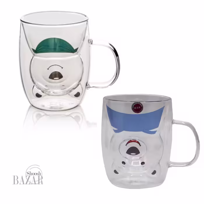لیوان پیرکس دوجداره بی وی کی کد 316002 (دو طرح)
