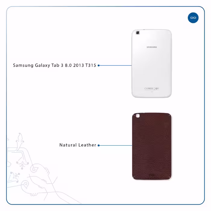 برچسب پوششی ماهوت مدل Natural-Leather مناسب برای تبلت سامسونگ Galaxy Tab 3 8.0 2013 T315