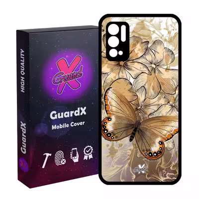 کاور گارد ایکس طرح پروانه مدل Glass10272 مناسب برای گوشی موبایل شیائومی Redmi Note 10 5G / Poco M3 Pro