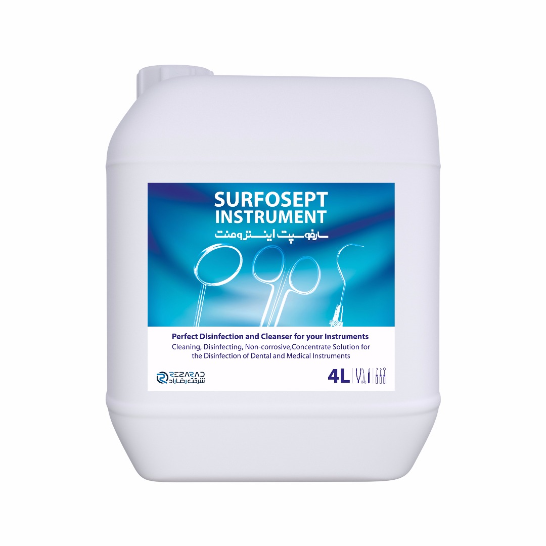 محلول ضد عفونی کننده تجهیزات بیمارستانی شرکت رضاراد مدل Surfosept Instrument حجم 4 لیتر بسته 2 عددی