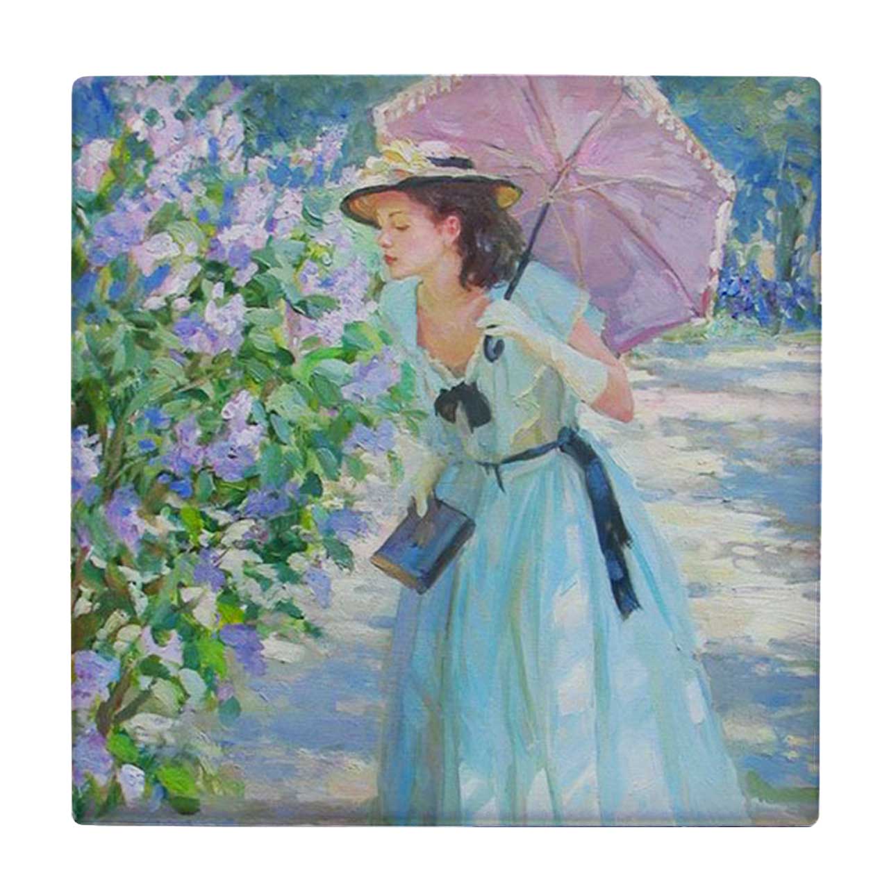 زیر لیوانی طرح بانو و شاخه های گل کد    3865036_2020