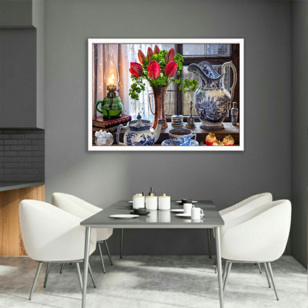 تابلو طرح ظروف عتیقه مدل SDG199