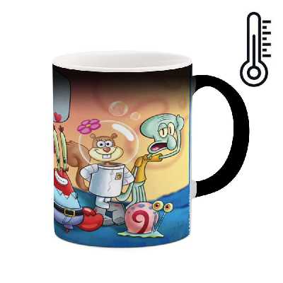 ماگ حرارتی طرح باب اسفنجی و پاتریک مدل mgph14306