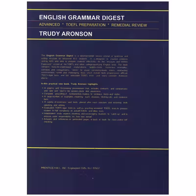 کتاب English Grammar Digest اثر Trudy Aronson انتشارات Prentice Hall