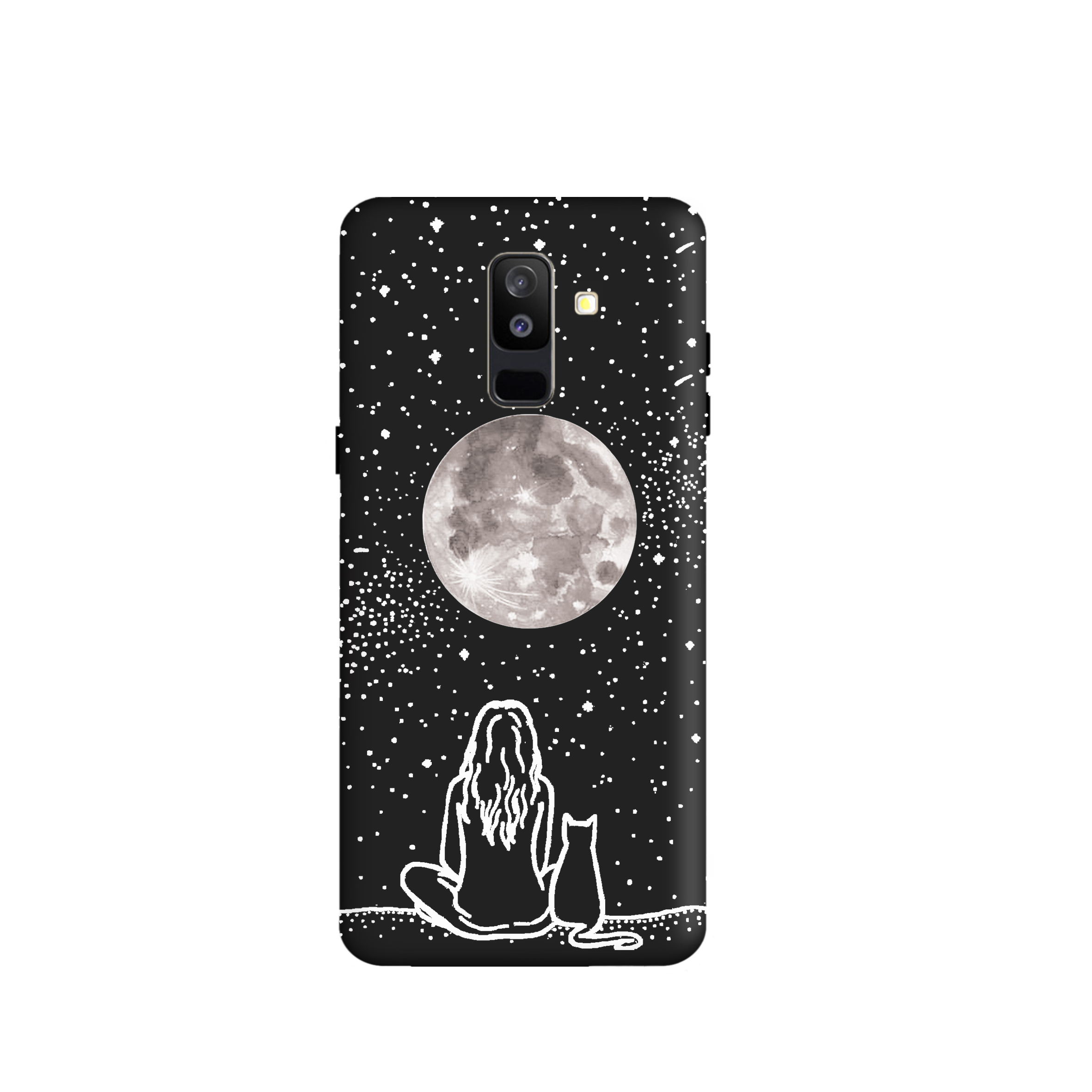 کاور طرح دختر ماه گربه کد y1253 مناسب برای گوشی موبایل سامسونگ  Galaxy J8 / A6 Plus