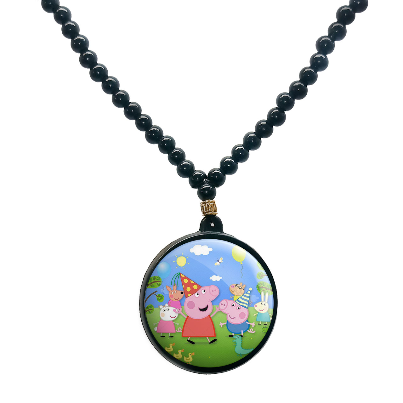 گردنبند پرمانه طرح پپاپیگ کد pmd.25091 مدل دو طرفه