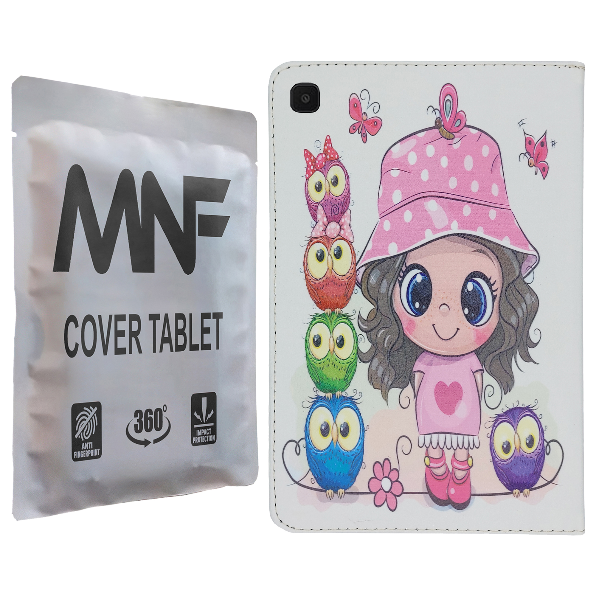 کیف کلاسوری ام ان اف طرح دختر زیبا و بچه جغد کد M-216 مناسب برای تبلت سامسونگ Galaxy Tab A 8.0 2019 T290 / T295