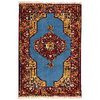 فرش دستبافت دو و نیم متری طرح لچک ترنج مدل عشایری کد 990910372