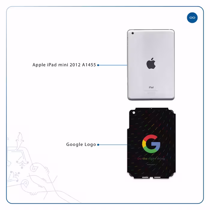 برچسب پوششی ماهوت مدل Google-Logo مناسب برای تبلت اپل iPad mini 2012 A1455