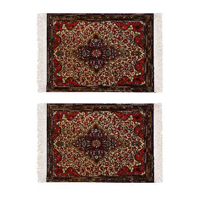 فرش قدیمی دستباف یک متری طرح عشایری مدل R7 یک جفت