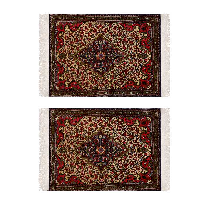 فرش قدیمی دستباف یک متری طرح عشایری مدل R7 یک جفت