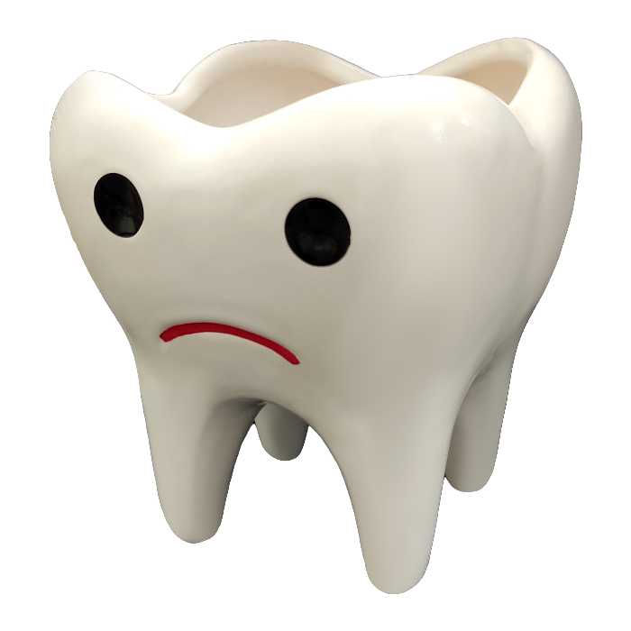 گلدان سرامیکی مدل دندان طرح اخمو