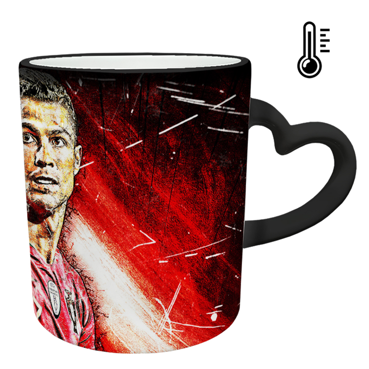 ماگ حرارتی مدل دسته قلبی طرح رونالدو کد 41