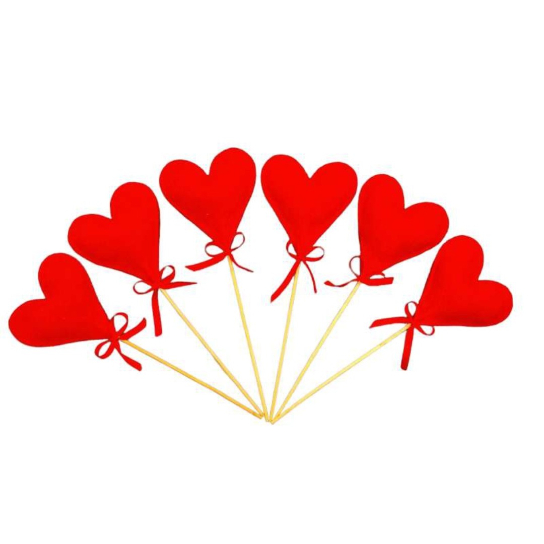 تاپر قلبی  قرمز مجموعه 6عددی