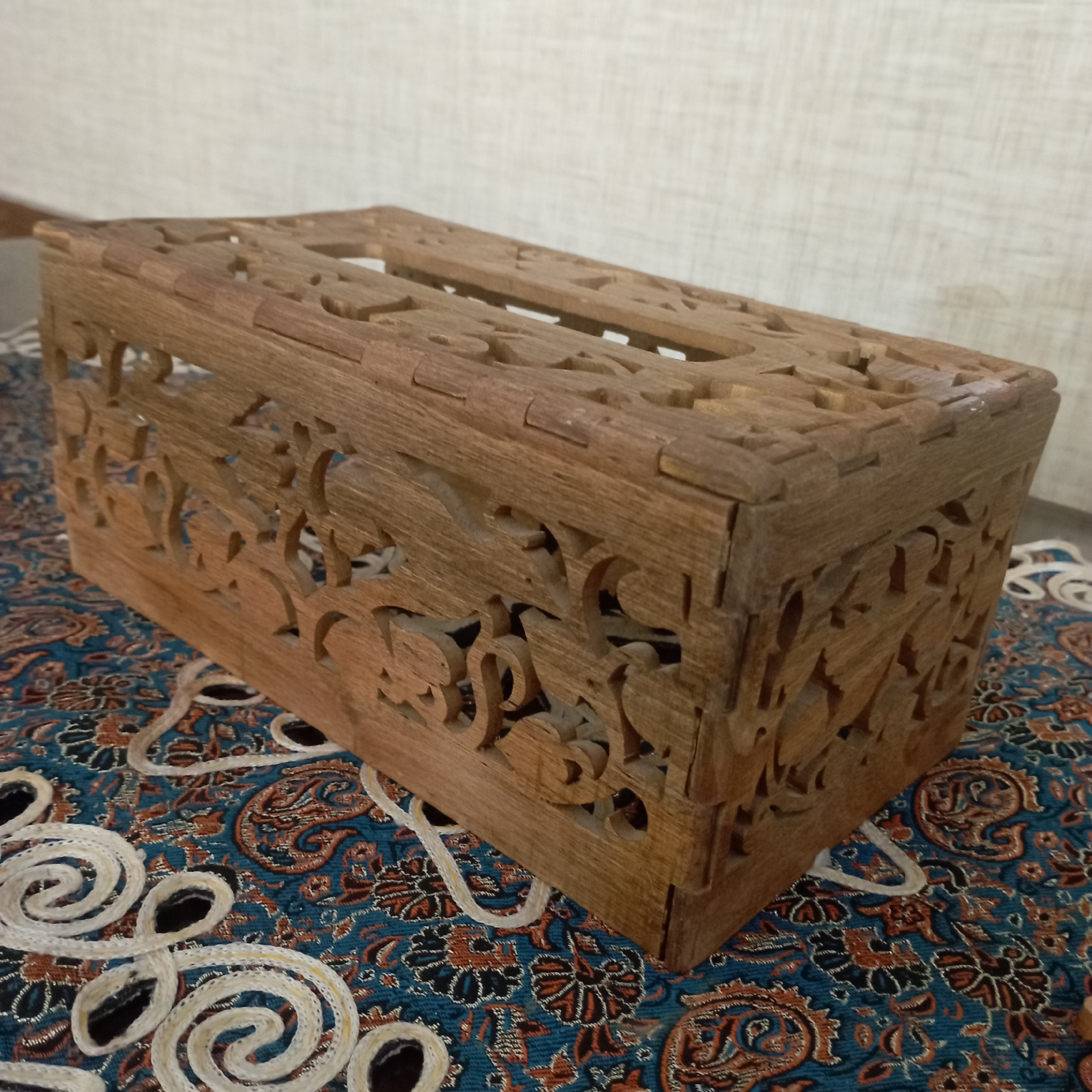 جا دستمال کاغذی چوبی از گردو