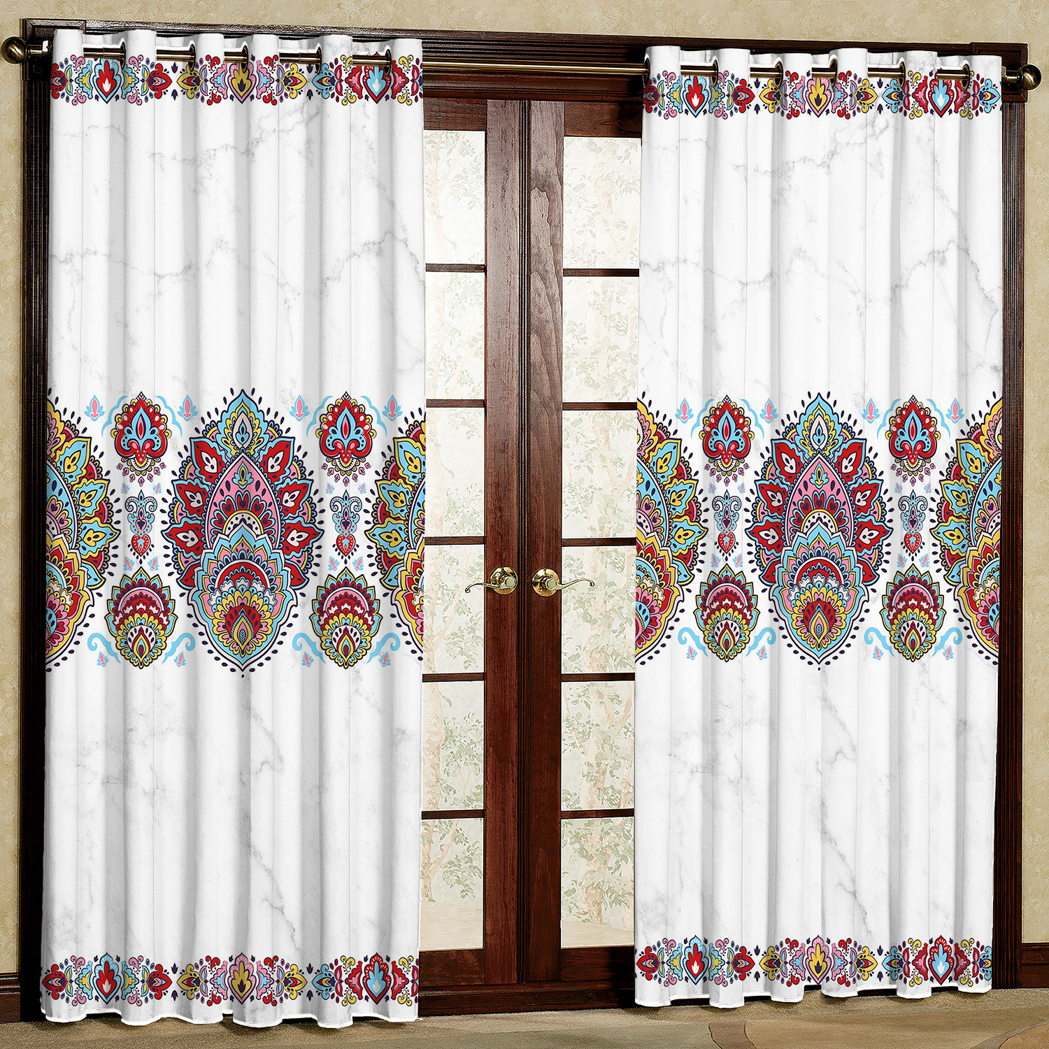 پرده مدل طرح دار هازان پانچی کد 1354 سایز 140x200 سانتی متر