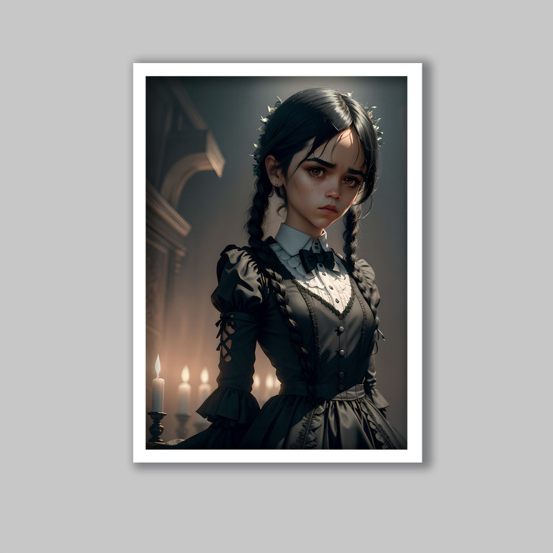 تابلو مدل ونزدی آدامز Wednesday Addams کد LA-G10820 | دنیای قاب