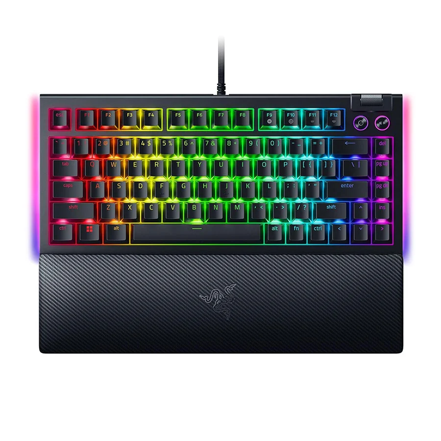 کیبورد باسیم گیمینگ مکانیکال ریزر مدل BlackWidow V4 75% Orange Tactile Switch