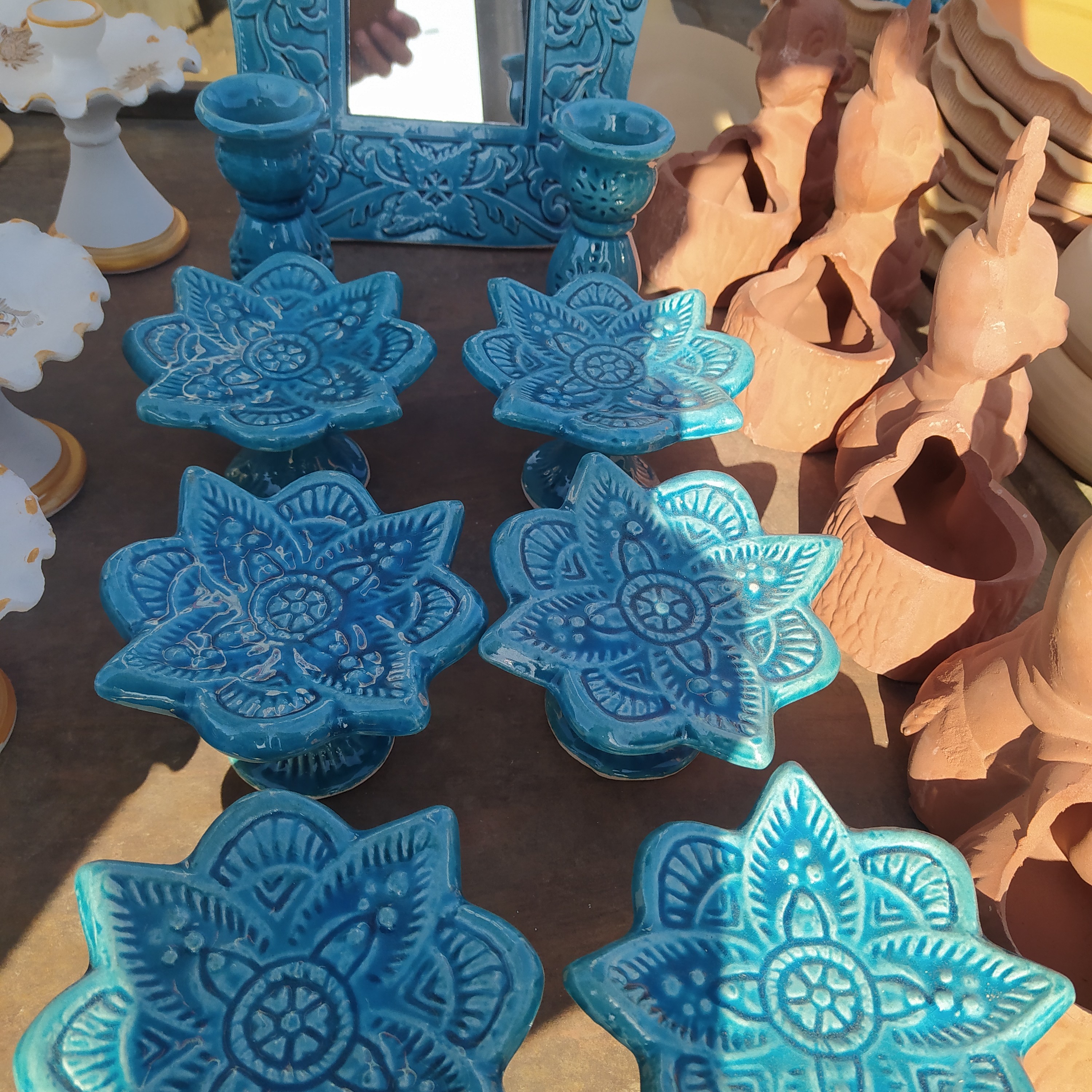 هفت سین نوروز لعابدار فیروزه ای