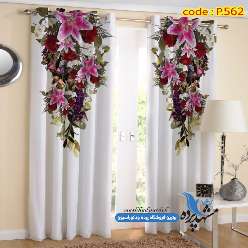 پرده پانچ طرح گلدار کد p-562