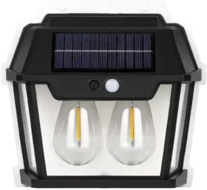 چراغ دیواری خورشيدي فتوسل دار Outdoor Waterproof دو لامپ