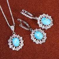 نیم ست فیروزه زنانه کد 21041 - جواهری مشاهیر