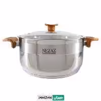قابلمه استیل نزاز دسته چوب سایز 32