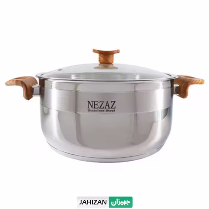 قابلمه استیل نزاز دسته چوب سایز 32
