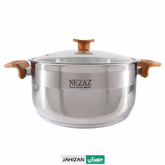 قابلمه استیل نزاز دسته چوب سایز 32