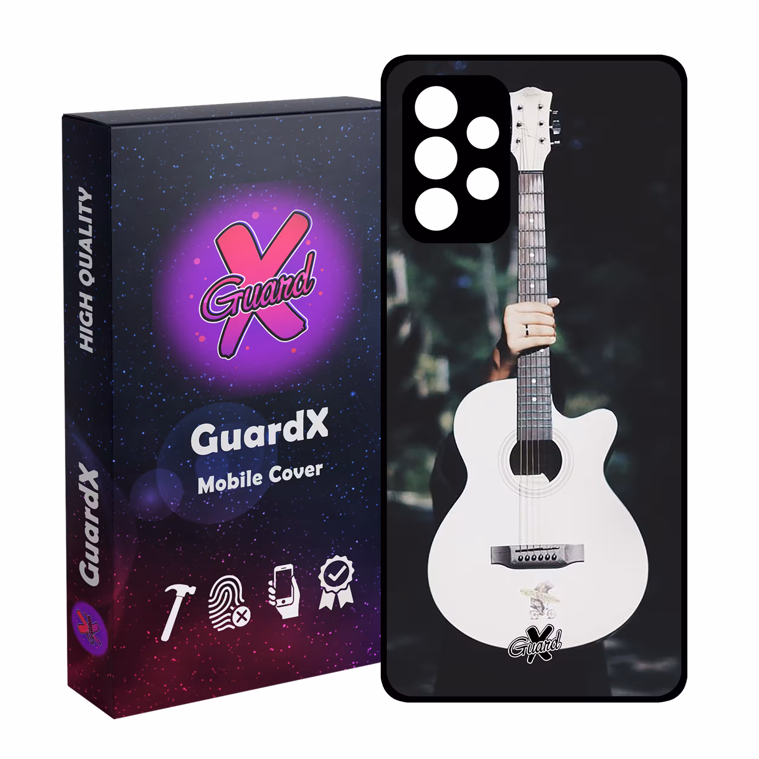 کاور گارد ایکس طرح گیتار مدل Glass10263 مناسب برای گوشی موبایل سامسونگ Galaxy A13 4G