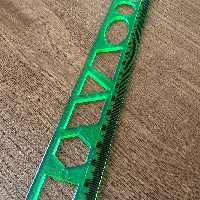 خط کش ژله ای شابلون دار 20سانت- رنگ سبز - مقاوم و باکیفیت