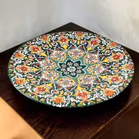 دیوارکوب سفالی میناکاری شده با طرح و رنگ دلخواه 