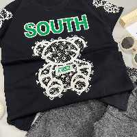 تی شرت شلوارک نخ پنبه شلوارک لی کاغذی رنگ زغالی