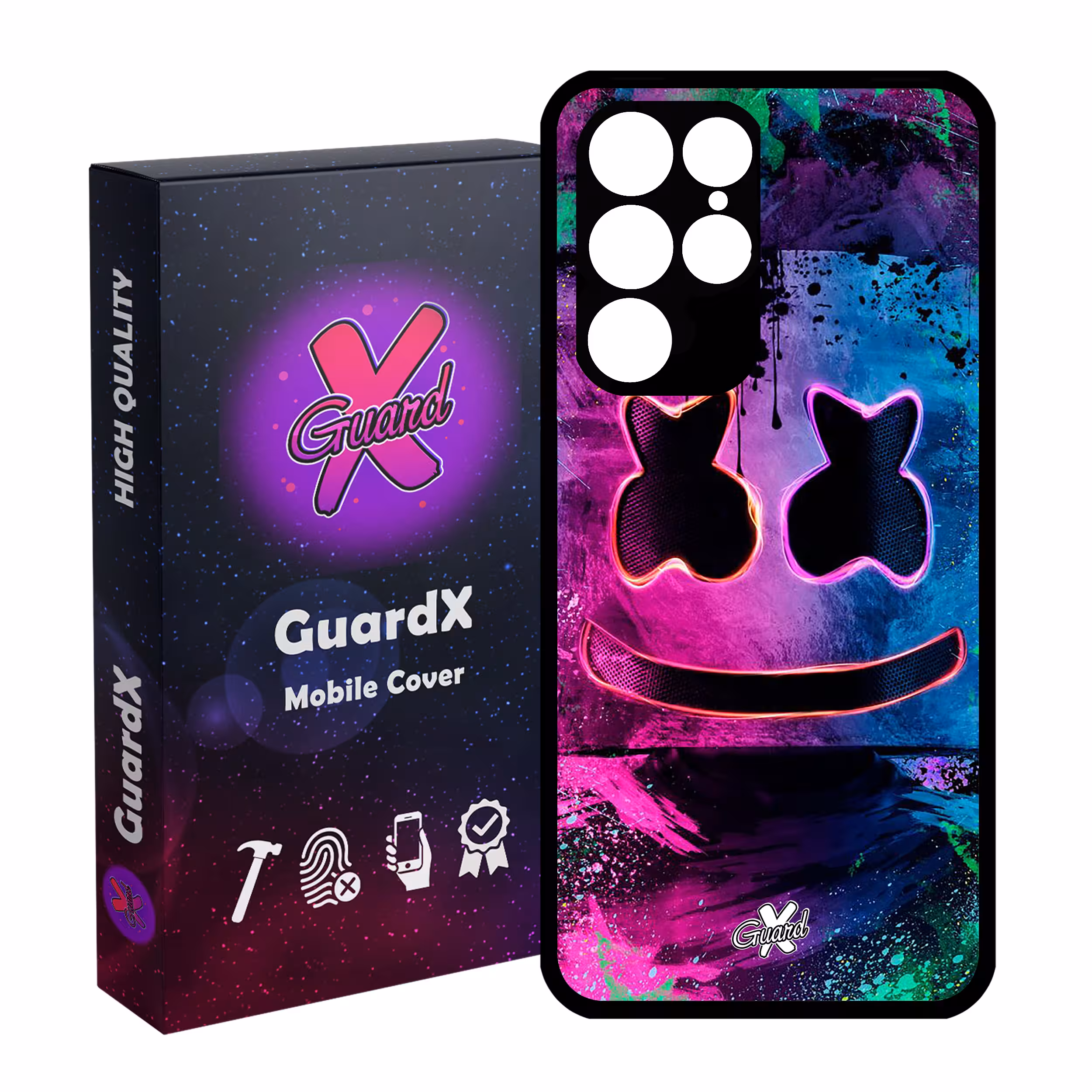 کاور گارد ایکس طرح Marshmello مدل Glass10028 مناسب برای گوشی موبایل سامسونگ Galaxy S22 Ultra