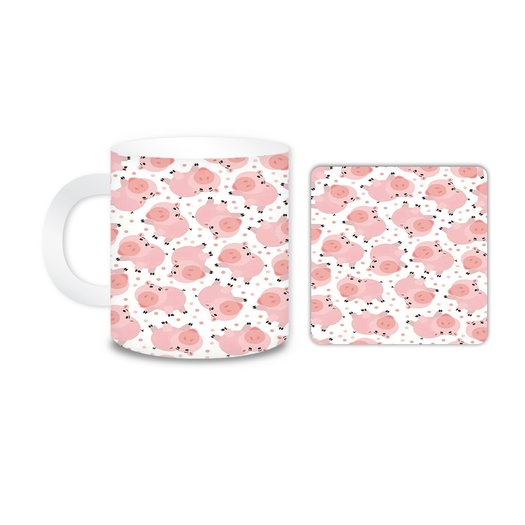 ماگ مدل خوک کد 637 به همراه زیر لیوانی