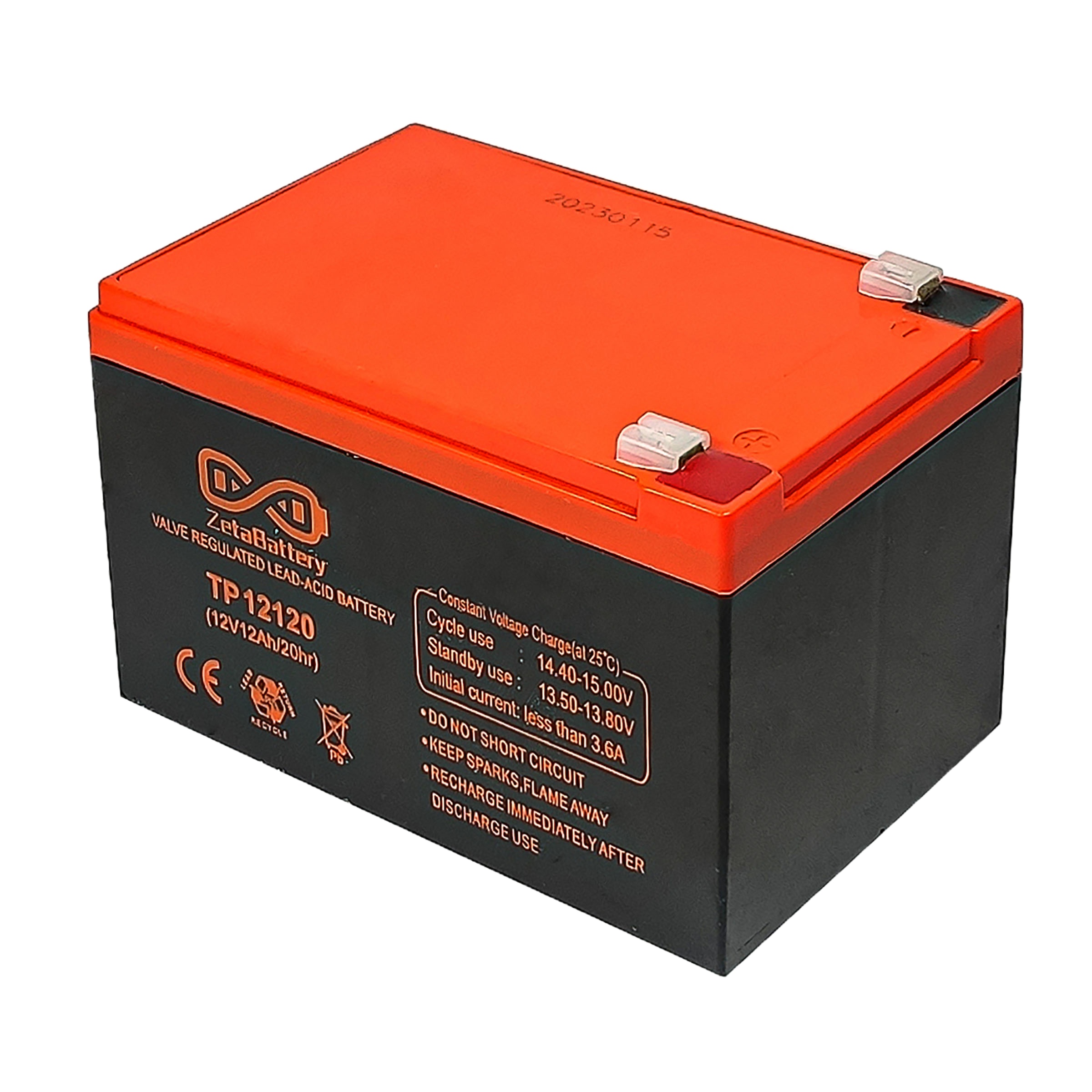 باتری یو پی اس 12 ولت 12 آمپر ساعت زتاباتری مدل TP12120