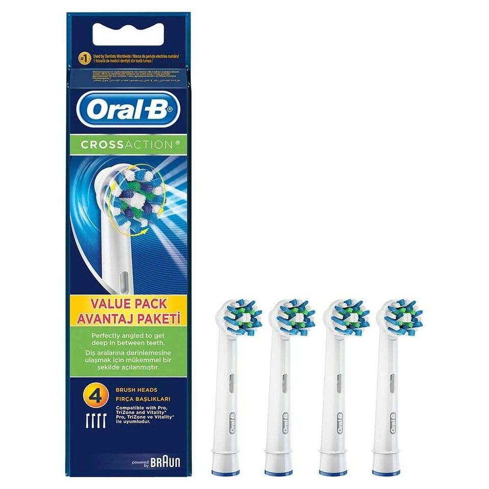 سری یدک مسواک برقی اورال-بی مدل CROSSACTION بسته 4 عددی