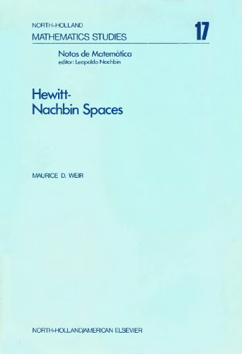 خرید و دانلود نسخه کامل کتاب Hewitt-Nachbin spaces