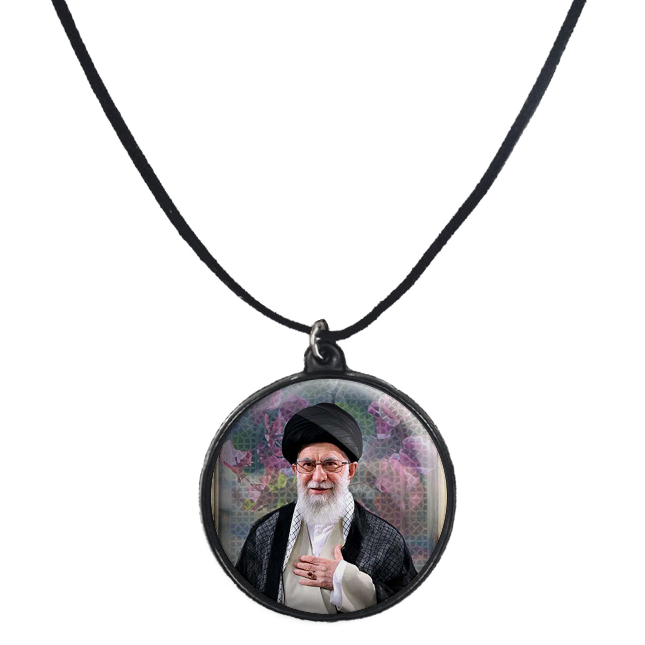 گردنبند پرمانه طرح تصویر آیت الله خامنه ای کد pmb.11743 مدل دو طرفه