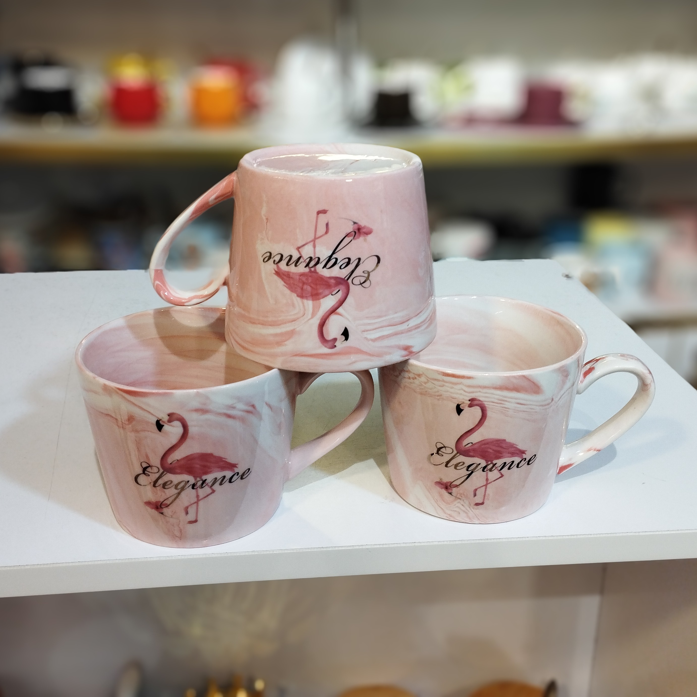 ماگ ( لیوان سرامیکی ) طرح فلامینگو صورتی 