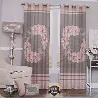 پرده چاپی پانچ  دو قواره طرح گل کد 5383 (پس کرایه)