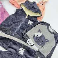 سه تیکه مخمل گربه  داخلی توکرکی ضخیم  بیرونی مخمل درجه یک. اسپرت دخترانه و پسرانه  