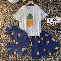 ست تیشرت شلوار و شلوارک ،سه تیکه وارداتی جنس نرم و راحت و خنک عالی برای تابستون