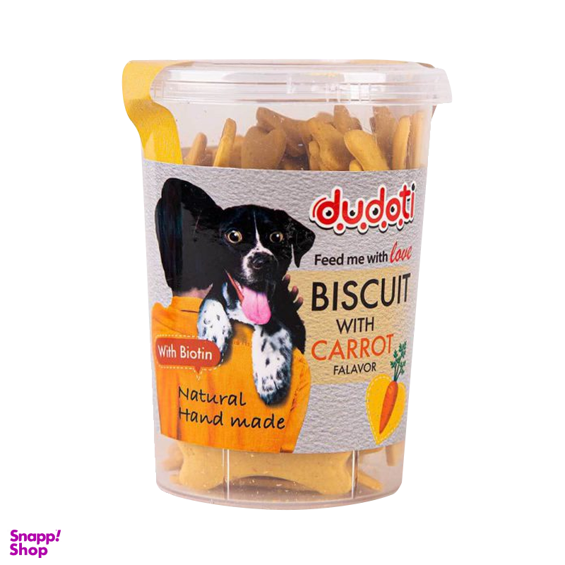 تشویقی بیسکوییت سگ دودوتی (Dudoti) با طعم هویج وزن 150g