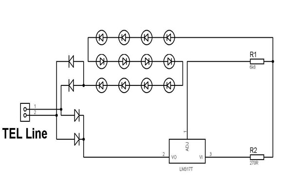 مدار كنترل خط تلفن پنج کاناله