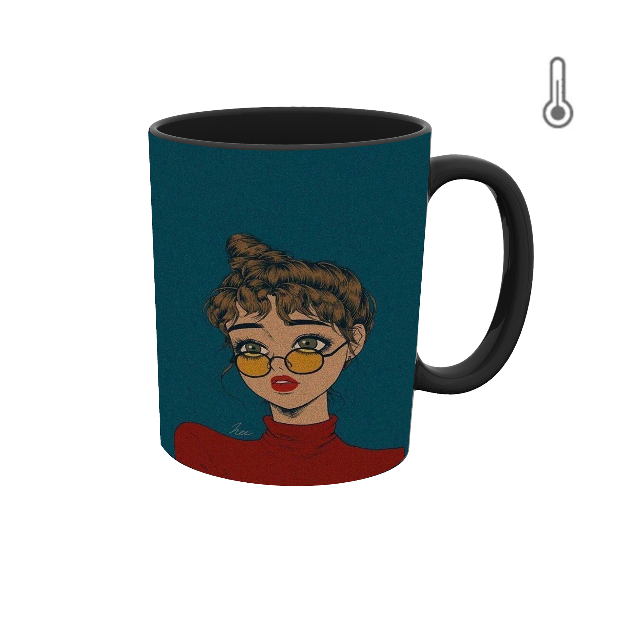 ماگ حرارتی طرح گرافیکی دخترونه 