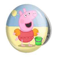 آینه جیبی خندالو طرح پپا انیمه پپاپیک Peppa pig مدل تاشو کد 22068