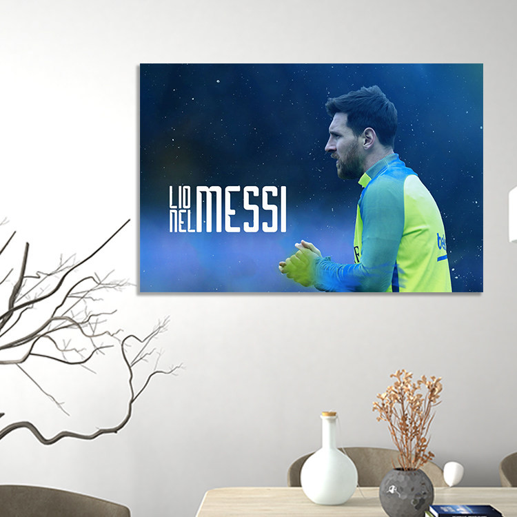 تابلو شاسی دنیای قاب مدل لیونل مسی طرح فوتبال | دنیای قاب